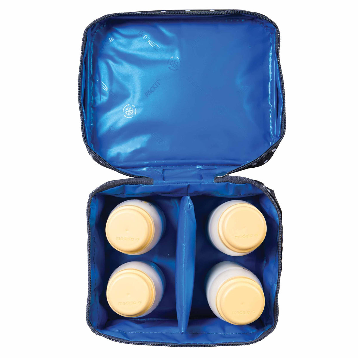 freezable-breastmilk-and-formula-cooler-d1 2023_Breastmilk-Cooler_Polka-Dots_Top-Down_4-Bottles_Lores.jpg